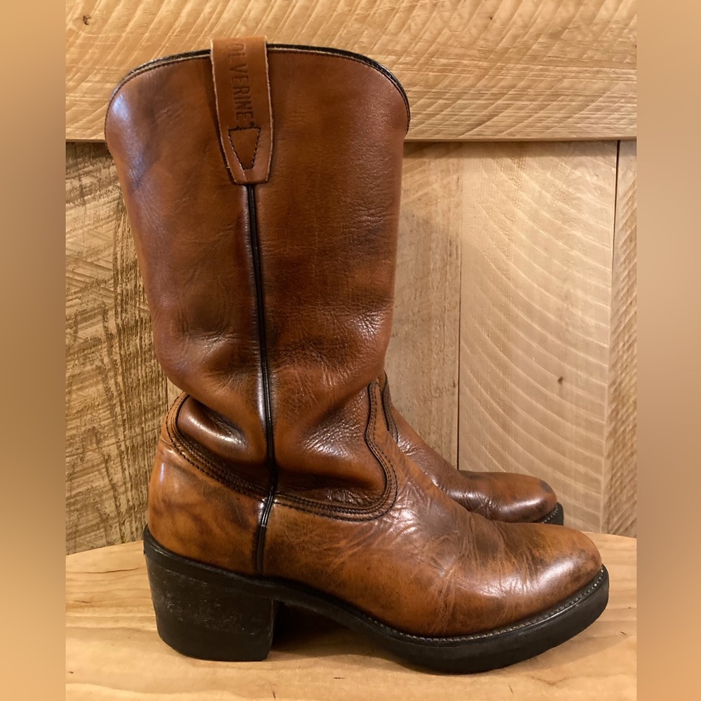 Vintage Wolverine Cognac Boots Size 8 2E - Picture 8 of 10